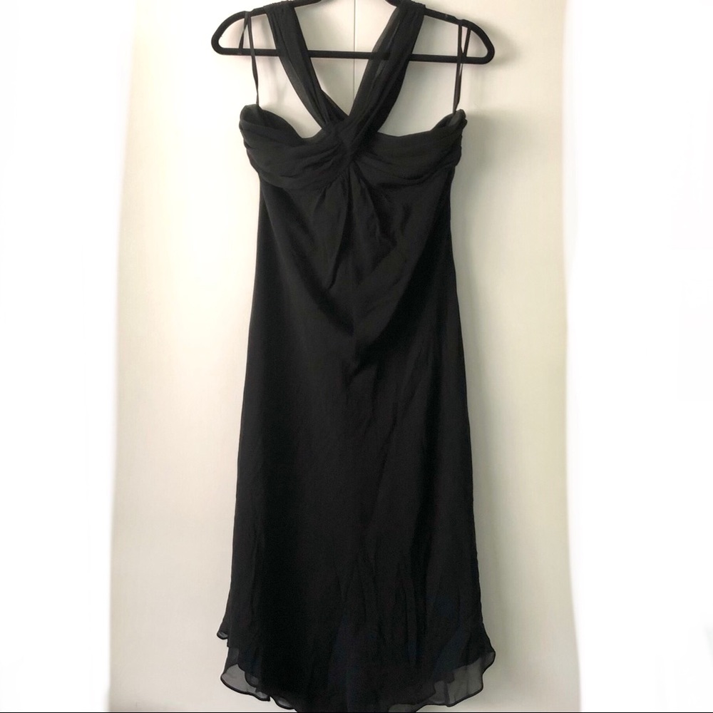 Banana Republic Black Silk Asymmetrical Dress